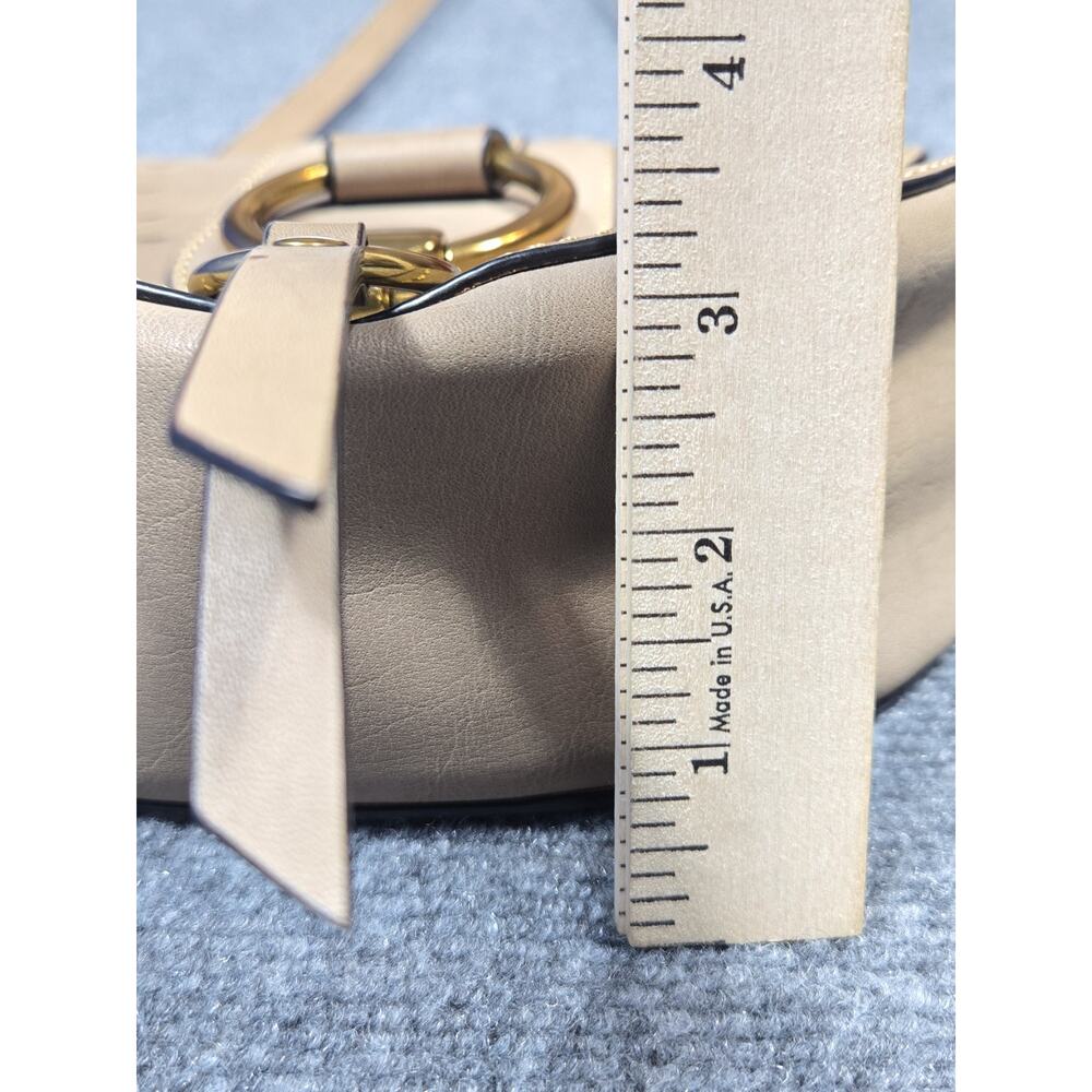 FRYE ILANA Harness Perforated Leather Bag Khaki Saddle Crossbody Bag Purse - Picture 10 of 12